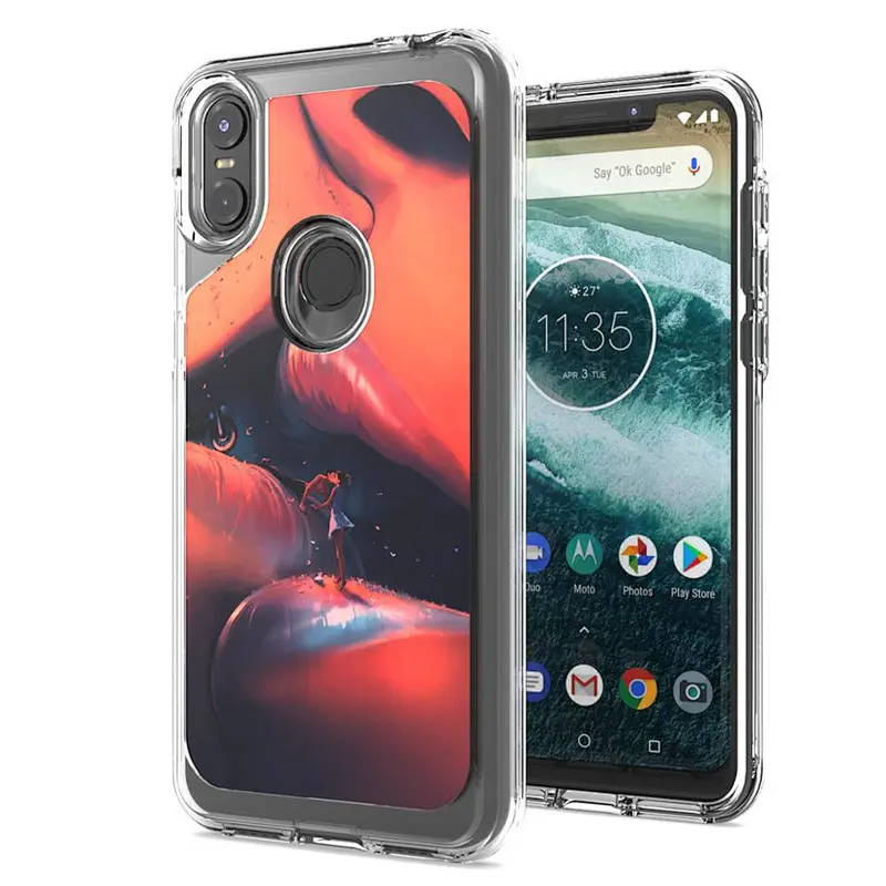 premium Custom TPU PC phone cover 2 IN 1 IMD Printing Phone Case for MOTO One/P30 play
