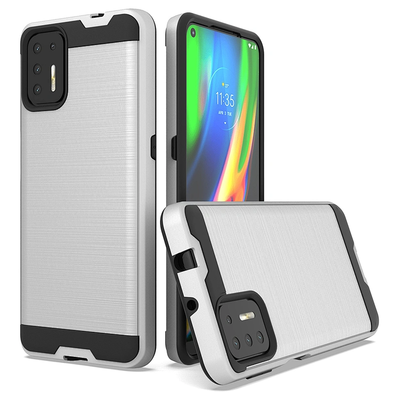 Wholesale Cell Phone Case Brushed Metal Lines Case Cover For Motorola G9 Plus Play E7 One Fusion