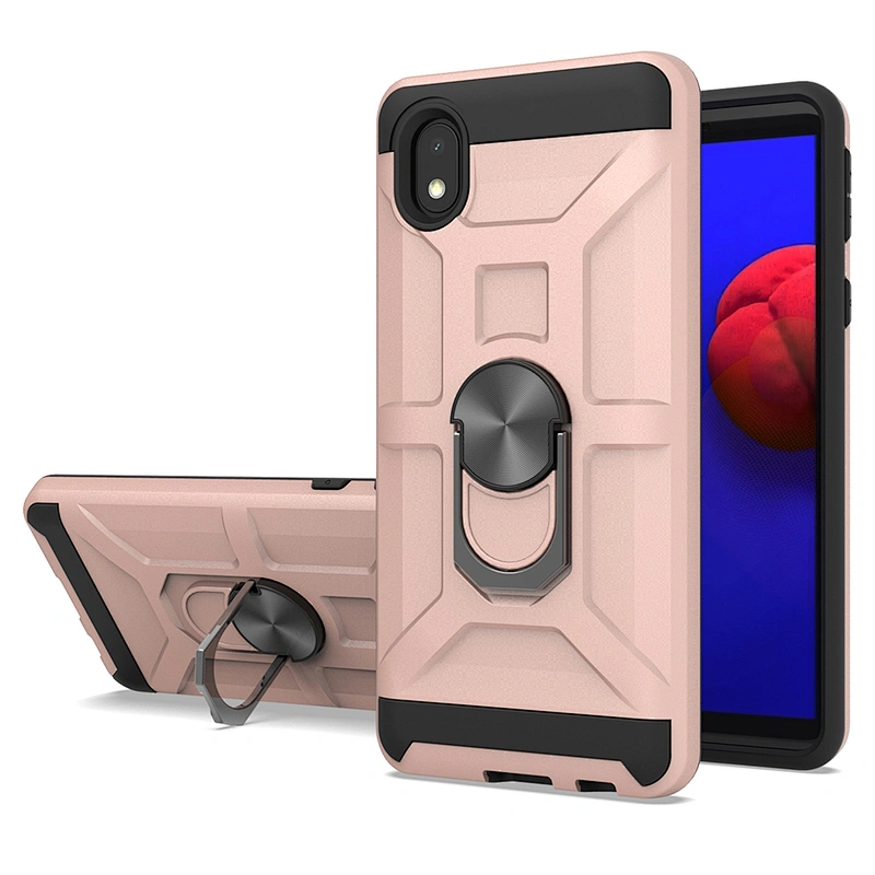2021 Fashionable Anti-drop Shockproof Cell Phone Case with Ring Holder for Samsung A01 Core
