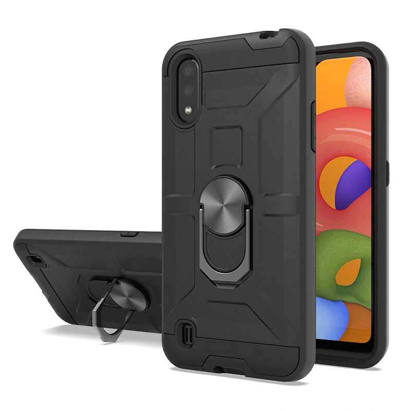 Sitemail 360 degree rotating ring kickstand tough phone case shockproof for Samsung Galaxy A01 case