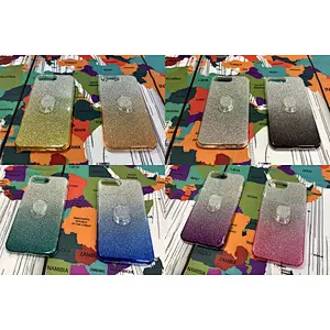 Transparent TPU Gradient PC Bling Case Phone Cover with Ring for Samsung A20 A30