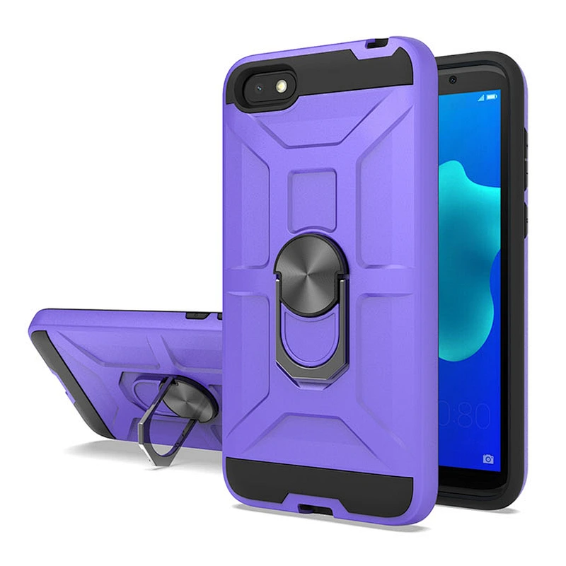 Armour Design Protective Ring Kickstand Cell Phone Back Cover for Huawei Y9 Prime 2019 Y9S P Smart Z