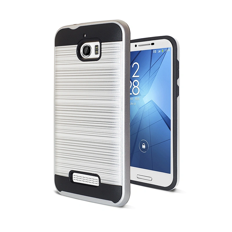 Factory free sample cell phone case hair line brushed metal combo case for Coolpad 3632/Defiant