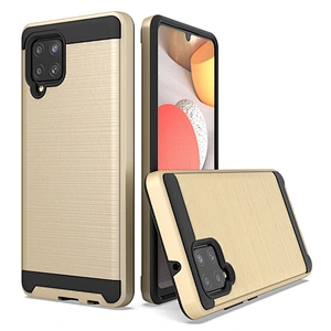 Protective accessories carbon fiber brushed metal cell phone case for Samsung A42