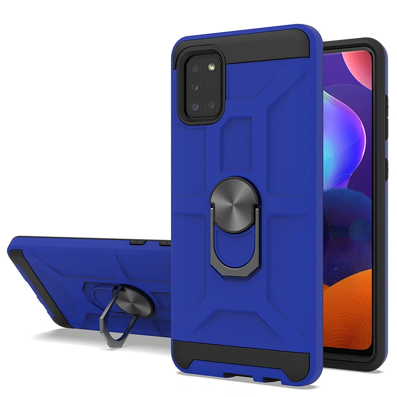 Men design heavy protection phone cases cover with metal ring for Samsung Galaxy A31