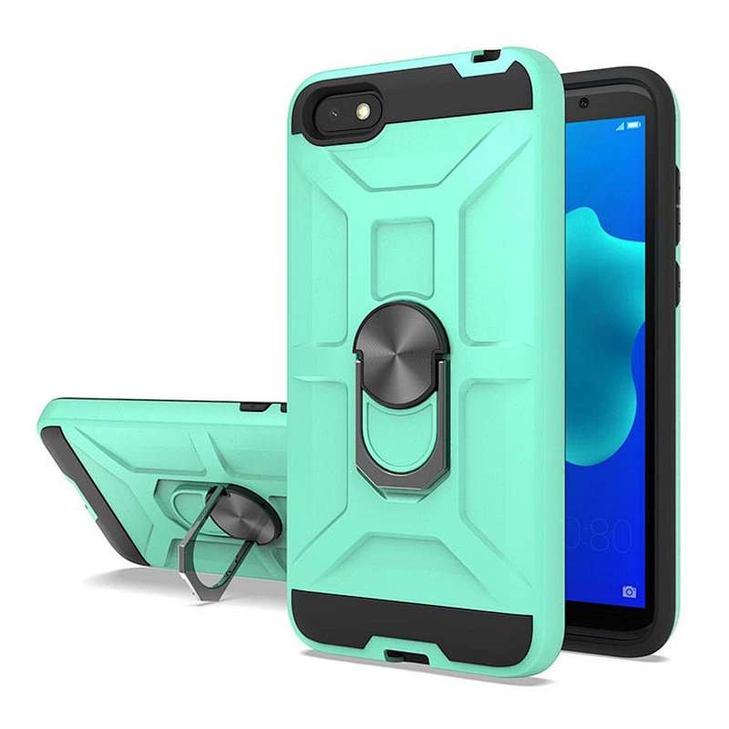 Armour Design Protective Ring Kickstand Cell Phone Back Cover for Huawei Y9 Prime 2019 Y9S P Smart Z