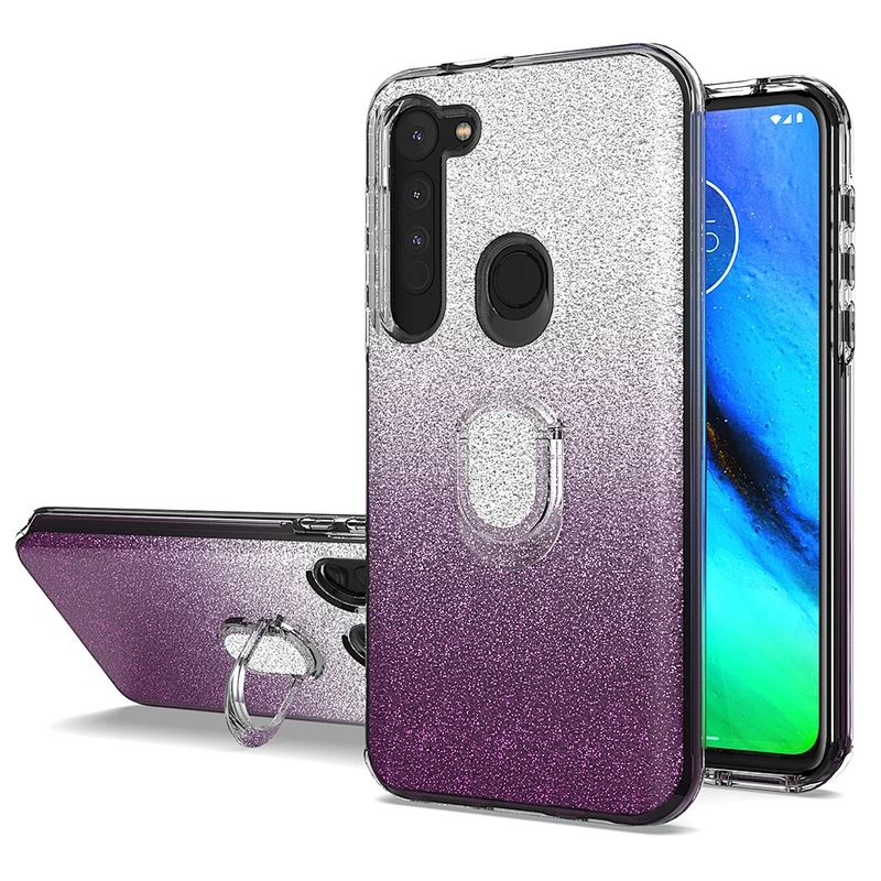 OEM Ring Holder Clear Gradient Bling glitter Phone Case For Motorola Moto E7 G8 G power 2020