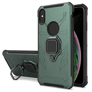 Purple color cell phone case with rotatable ring kickstand for iPhone X XR XS Max