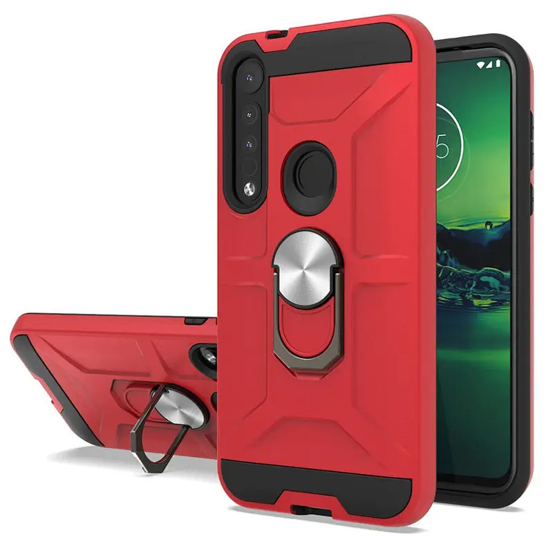 popular Armor Mobile Phone Case with kickstand Car Mount Ring Holder phone cover for MOTO G8 Plus