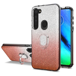 Gradient Bling Glitter ring holder mobile phone case For Motorola Moto G8 E7 G8 Power Lite E6S