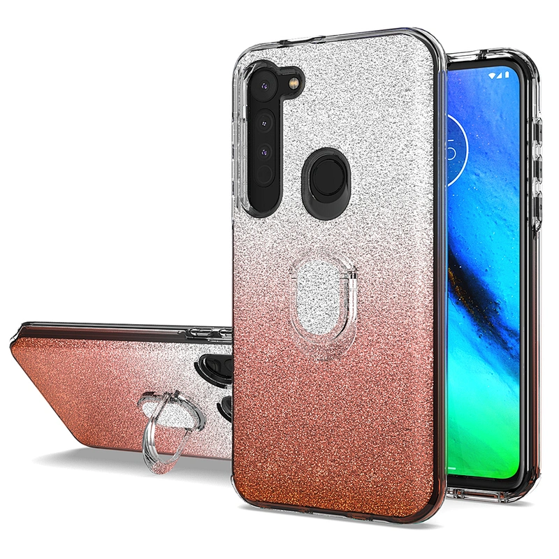 Gradient Bling Glitter ring holder mobile phone case For Motorola Moto G8 E7 G8 Power Lite E6S