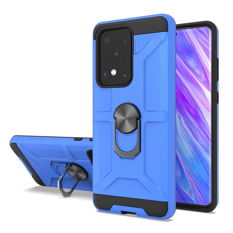 Anti Shock Matte Mobile Phone Case with Ring Kickstand for Samsung Galaxy S10 S20 Lite Plus Ultra