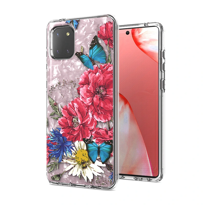 3 in 1 fashion design phone case with pink color shell paper hard protective case for Samsung A21 A11 A51 A71 A81