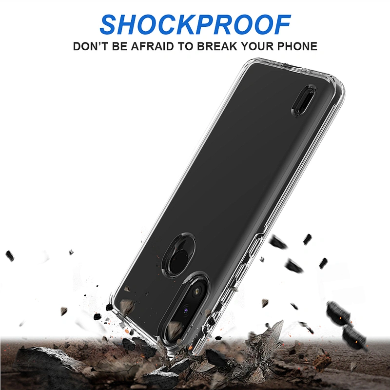 OEM logo 2 in 1 combo clear 3D high transparent phone cover case for Motorola E7 G Power 2021
