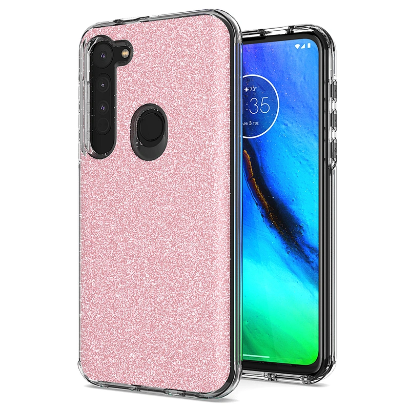 Shiny Bling Glitter Transparent cover cell phone case For Motorola Moto G8 E7 G8 Power lite E6S