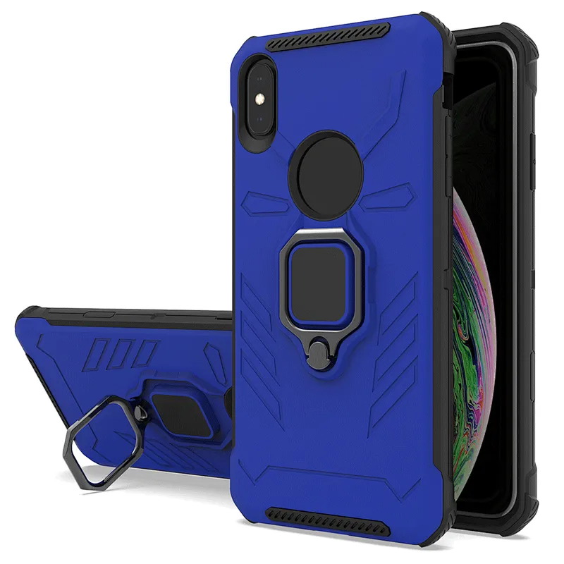 Purple color cell phone case with rotatable ring kickstand for iPhone X XR XS Max