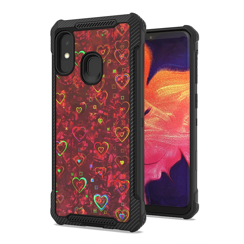 Luxury Sweet Heart Glitter Shell Paper Decorative Mobile Phone Case for Samsung A10E A20E