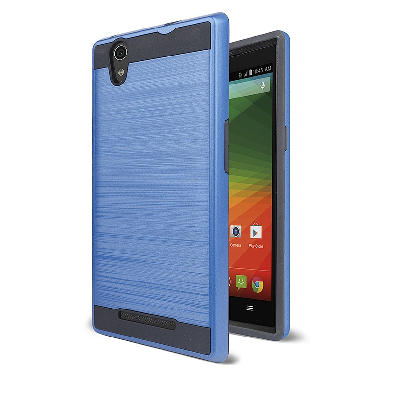 Hot selling Heat dissipation Brushed Metal TPU PC 2 in 1 phone case For ZTE blade A602 V9 vita Z970 A530