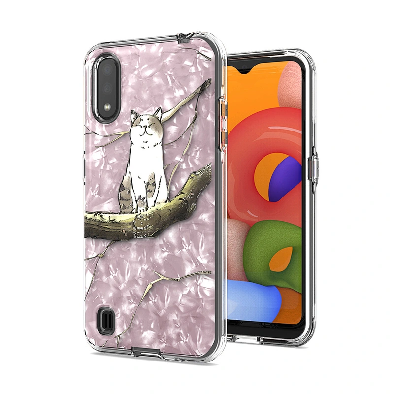 Android custom printed phone case protective high clear glitter case phone cover for Samsung A01 A015F