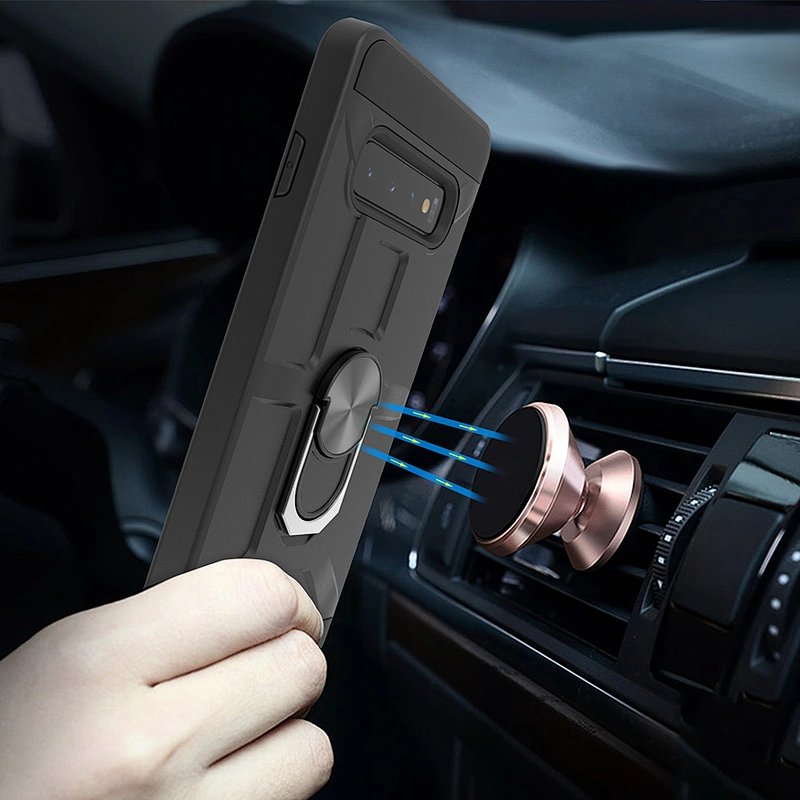 HOT SALE! High quality tpu pc 2 in 1 mobile phone cases with stand ring holder for Samsung S10