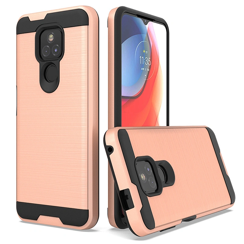 Wholesales Back Covers Brushed Metal TPU PC Phone Case For Motorola G Play 2021 Power Stylus G10 G30