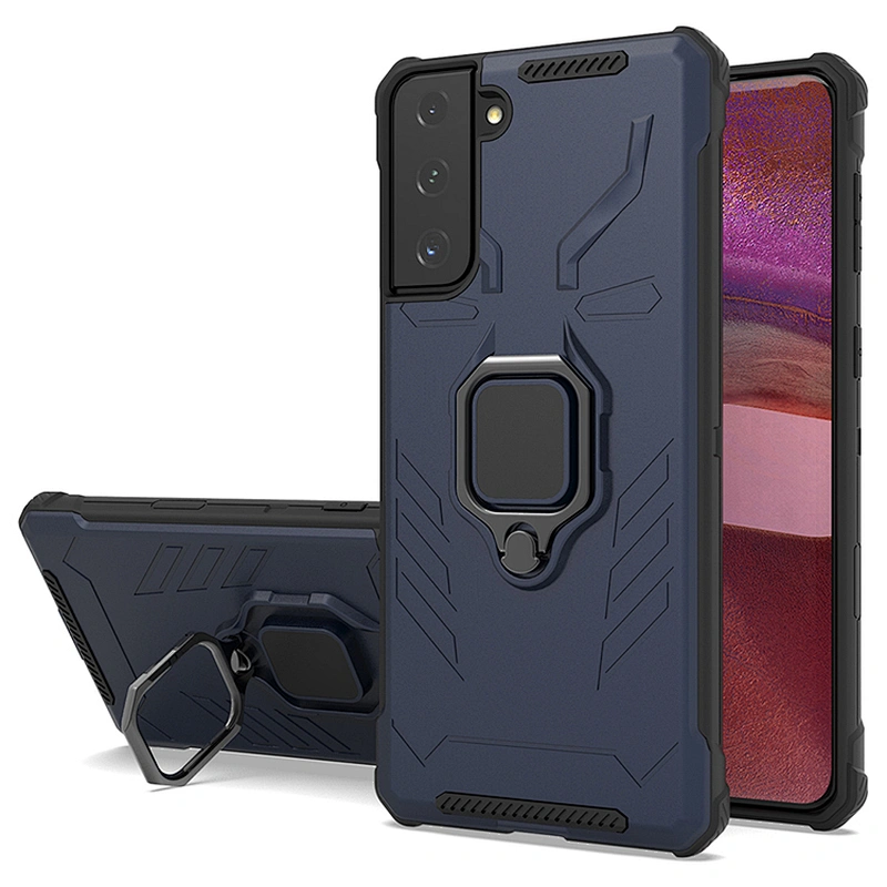 Mobile back cover 360 degree rotating metal ring holder phone case for samsung S21 ultra plus