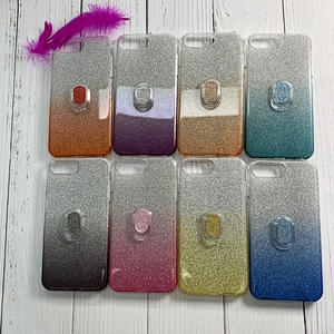 Luxury Design Bling Phone Case Cover with Mini Ring Holder for iPhone 6 7 8 Plus 5.5 inch