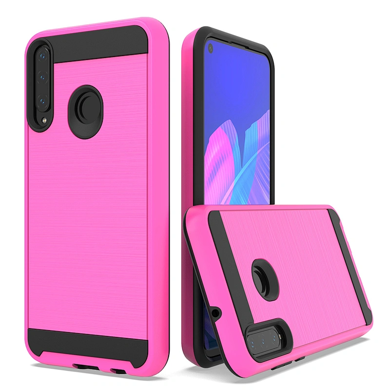 Customize Logo Tpu Brush Metal Mobile Phone Case For Huawei P40 Lite Y6P Y7P Y5P 2020