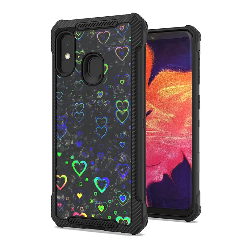 Luxury Sweet Heart Glitter Shell Paper Decorative Mobile Phone Case for Samsung A10E A20E