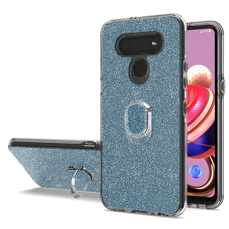 Glitter Bling Flash Paper Ring Holder Cell Case Phone Cover For Huawei P40 Lite Y6P Y7P Y5P 2020