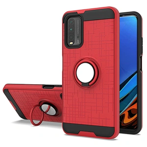China supplier mobile phone cover case with 360 ring holder for Redmi 9 Power 9A 9C