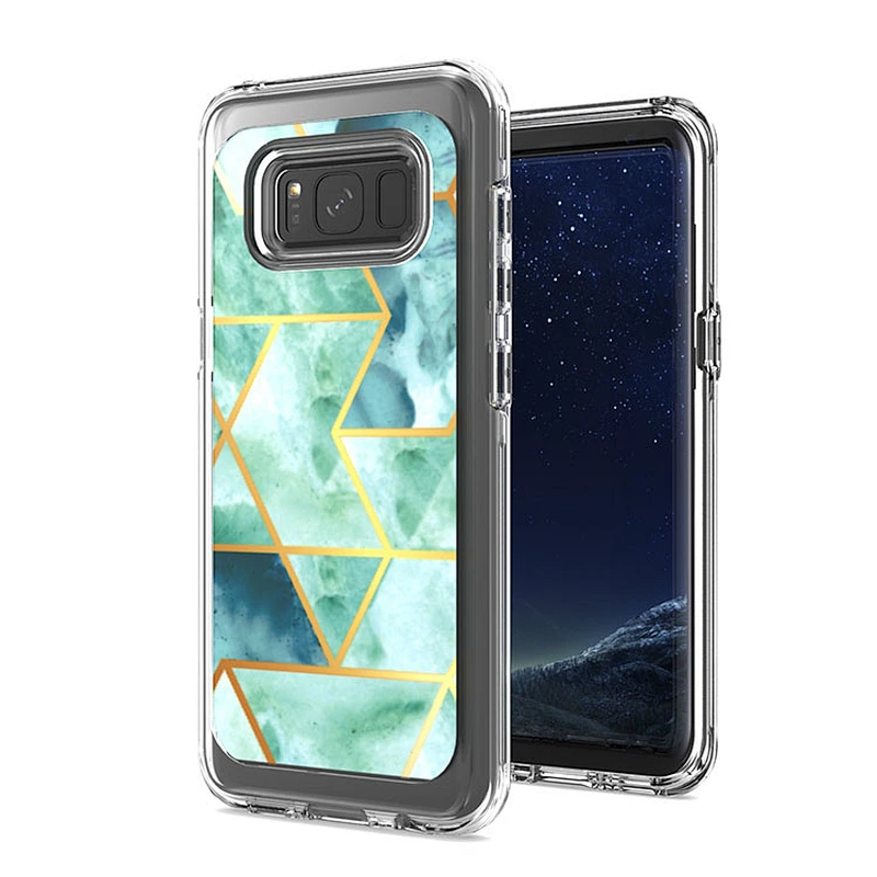 Electroplated IMD Marble soft TPU cell phone case with design for Samsung s8 s9 s10 plus
