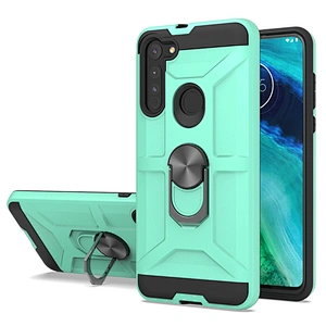 Anti drop phone back cover case with 360 metal ring holder for Motorola Moto G8