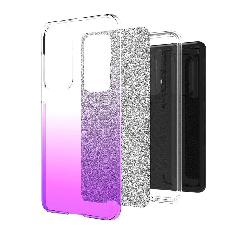 3 in 1 transparent phone case glitter paper hard back cover para for SAMSUNG A51 A10S A20S A11