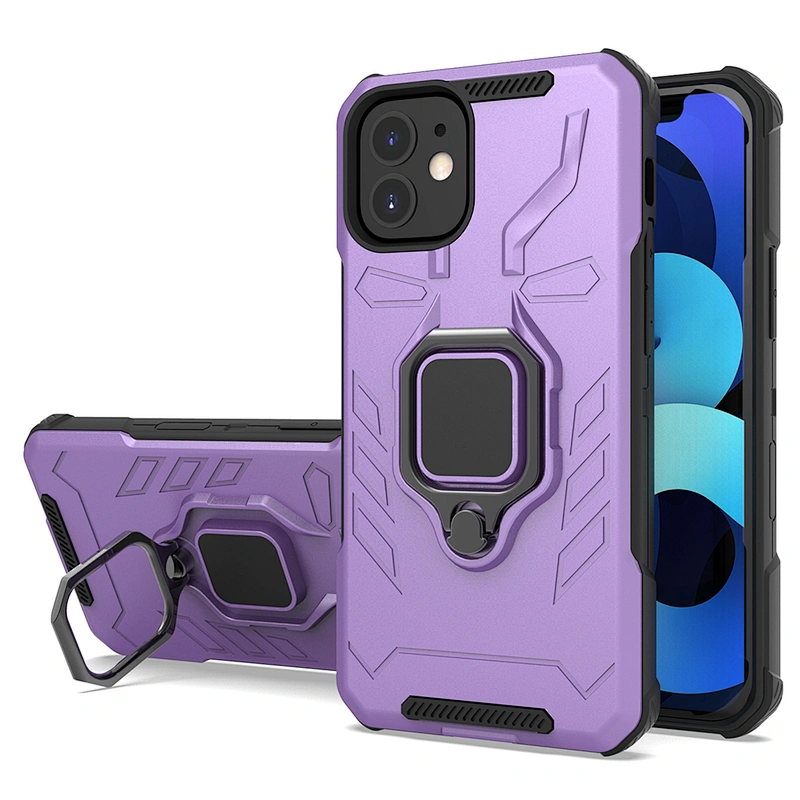 Wholesale Smartphone Covers Magnetic Finger Ring Kickstand Phone Cases For iPhone 11 Pro Max 12 Mini
