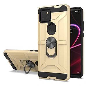 Shockproof metal ring holder purple matte color cell phone case for TCL Revvl 4 Plus 5G