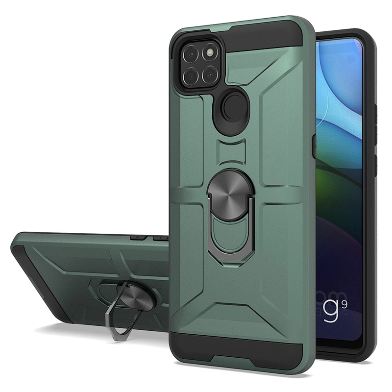 2021 high quality protective cell phones cases with metal ring for Motorola G9 Plus Play Power 2021