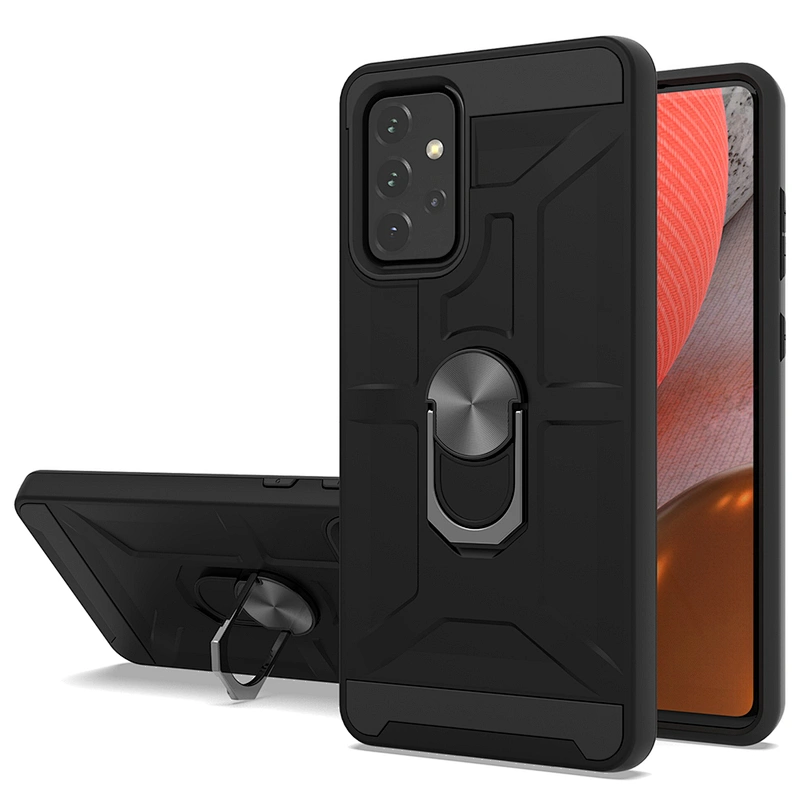 PC TPU Protection Mobile Accessories Ring Kickstand Cell Phone Case for Samsung A12 A32 A52 A72 A02S