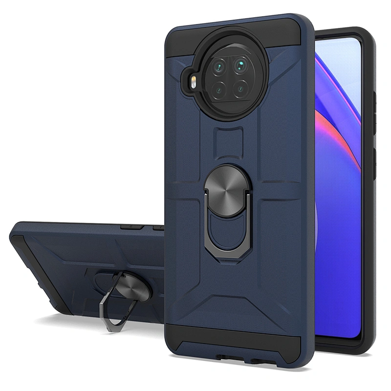 Hybrid double layer fundas PC TPU ring holder cell phone cover case for Xiaomi MI 10T Lite POCO X3 redmi 9C 9A