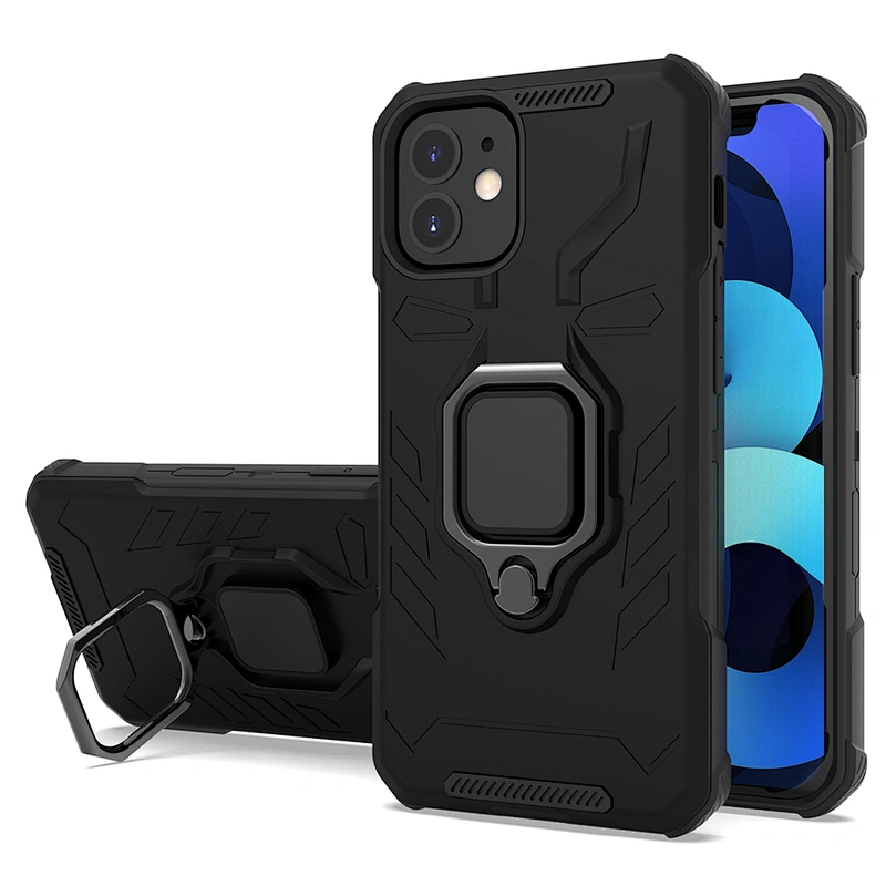 Wholesale Smartphone Covers Magnetic Finger Ring Kickstand Phone Cases For iPhone 11 Pro Max 12 Mini