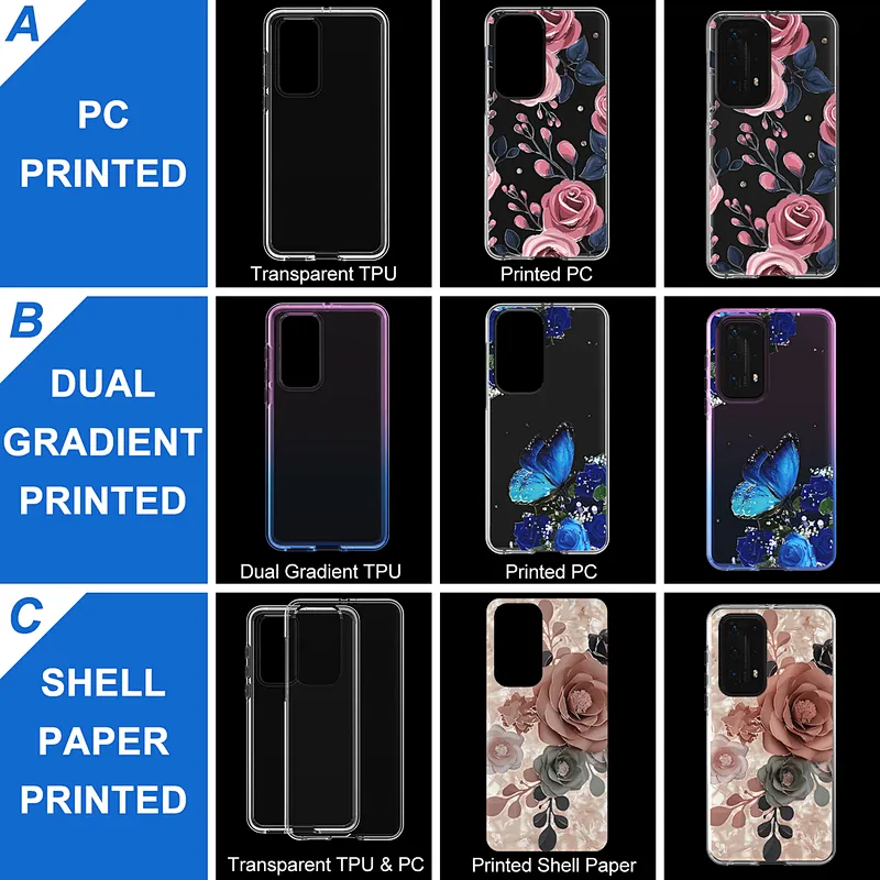 Custom Transparent Gradient Covers Guangzhou Mobile Phone Case For Apple iPhone 12 11 Pro Max SE