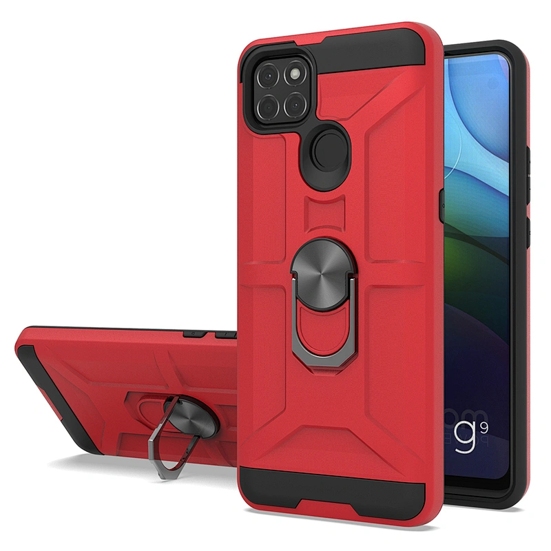 2021 high quality protective cell phones cases with metal ring for Motorola G9 Plus Play Power 2021