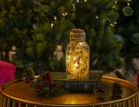 Glass silk printing bottle with string light