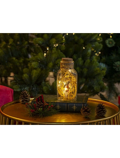 Glass silk printing bottle with string light