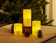 LED wax candle light with decal