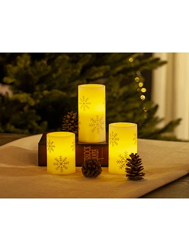 LED wax candle light with decal