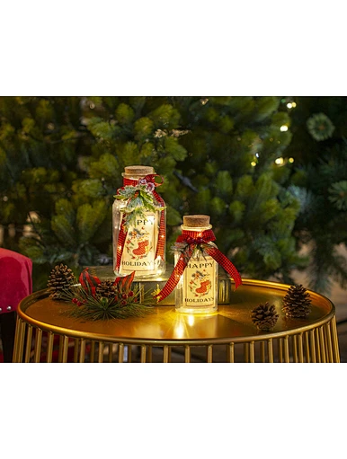 Glass sticker bottle with string light