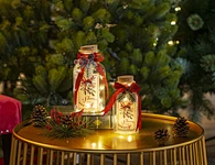 Glass sticker bottle with string light