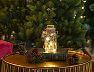 Glass silk printing bottle with string light