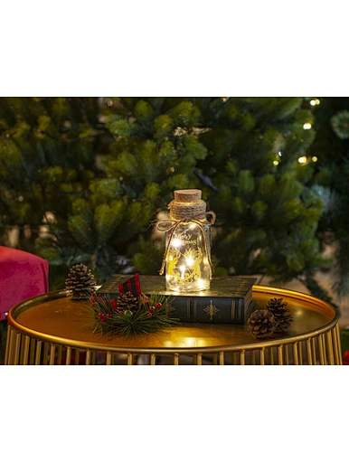 Glass silk printing bottle with string light